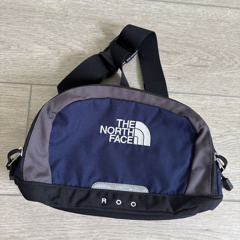 The North Face Roo Fanny Pack Waist Bag Crossbody Sling Pouch Blue Zip Y2K 90s